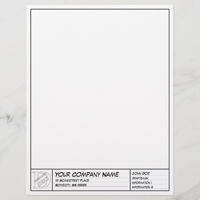Drafting Frame Template Letterhead (Front)