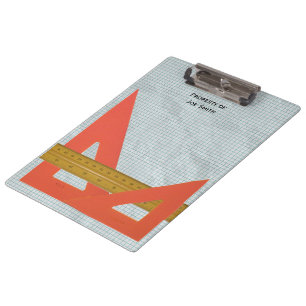 Drafting Triangles, Scale, Graph Paper Clipboard