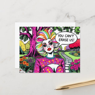 Drag queen You Cant Erase Us Postcard