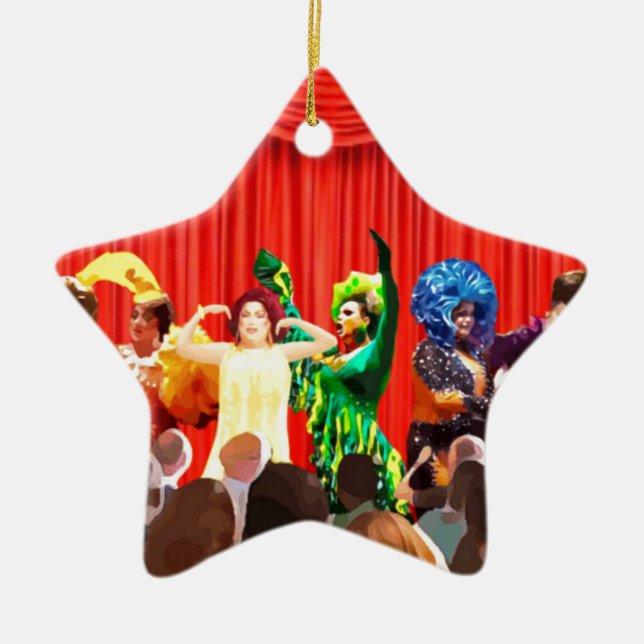 Drag Queens Ceramic Tree Decoration (Front)
