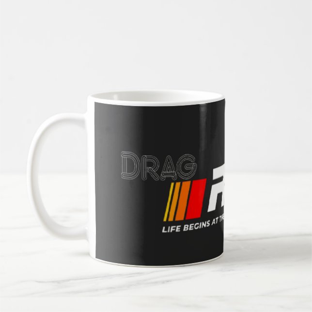 "Drag Race Car Graphic-Design Coffee Mug (Left)