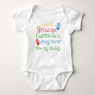 Drag Racer Baby Handprints Baby Bodysuit