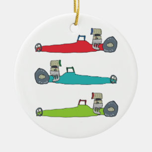 Drag Racing Ceramic Tree Decoration