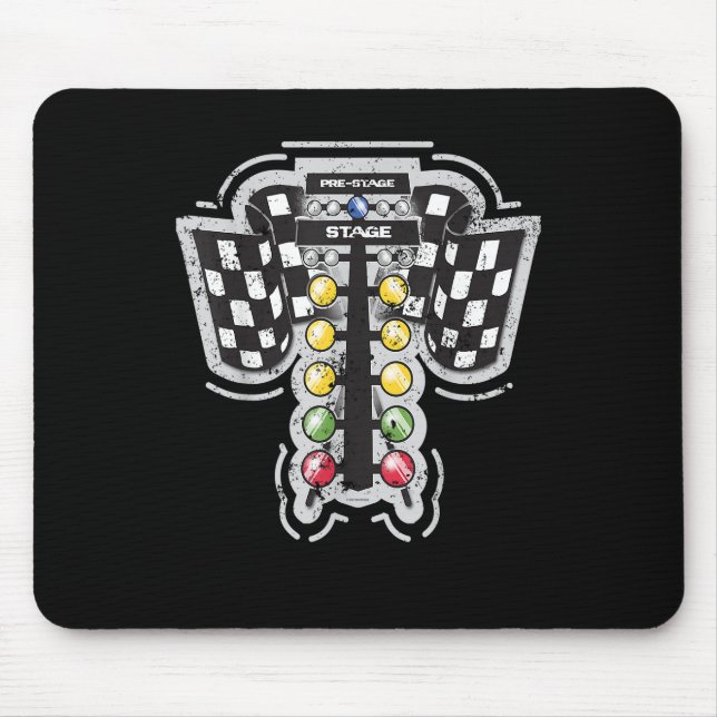 Drag Racing Christmas Tree Lights Drag Racing T Sh Mouse Pad (Front)