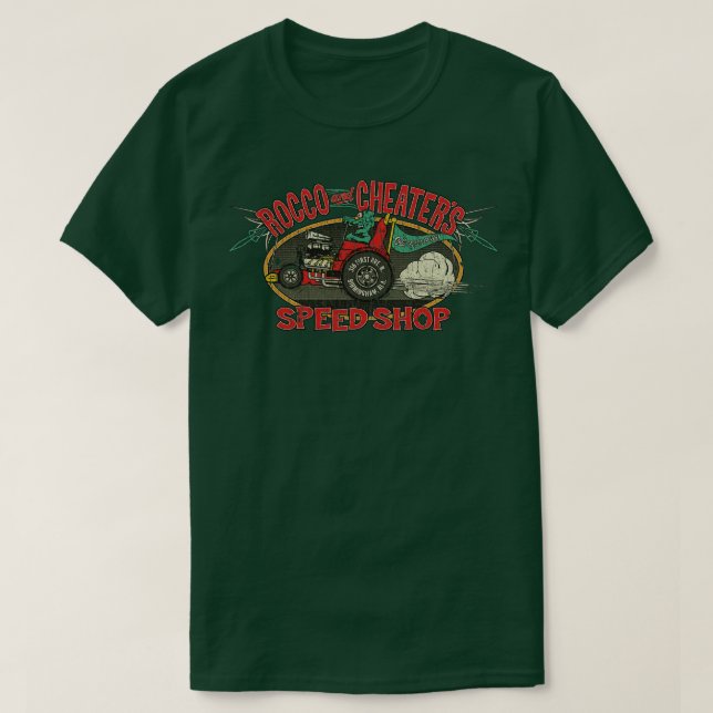 Drag Racing Rocco & Cheaters Speed Shop 1944  T-Shirt (Design Front)