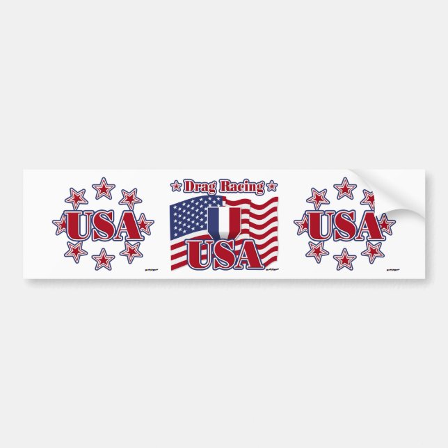 Drag Racing USA Bumper Sticker (Front)