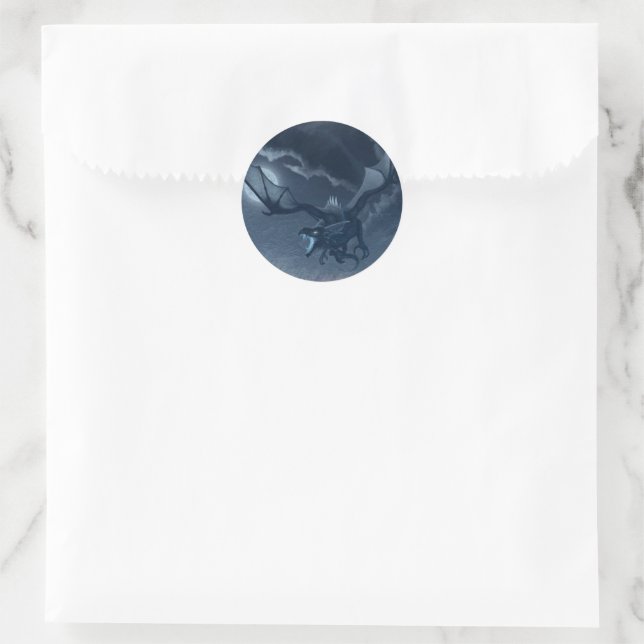 Dragão Alado Classic Round Sticker (Bag)