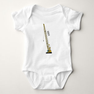 Dragline excavator cartoon illustration baby bodysuit