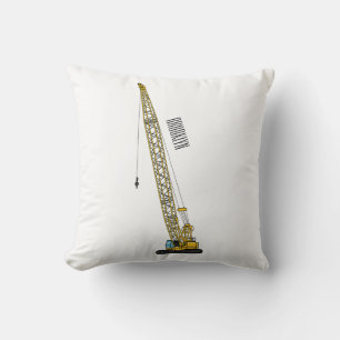 Dragline excavator cartoon illustration cushion