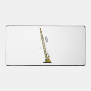 Dragline excavator cartoon illustration desk mat