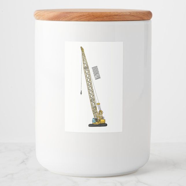 Dragline excavator cartoon illustration food label (Front)