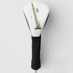 Dragline excavator cartoon illustration golf head cover