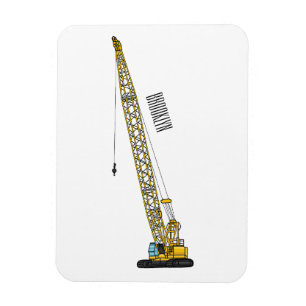 Dragline excavator cartoon illustration magnet
