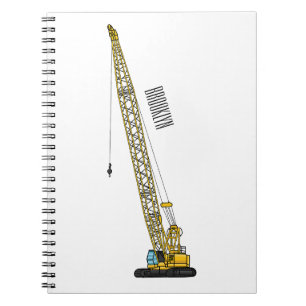 Dragline excavator cartoon illustration notebook