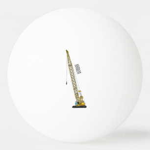 Dragline excavator cartoon illustration ping pong ball