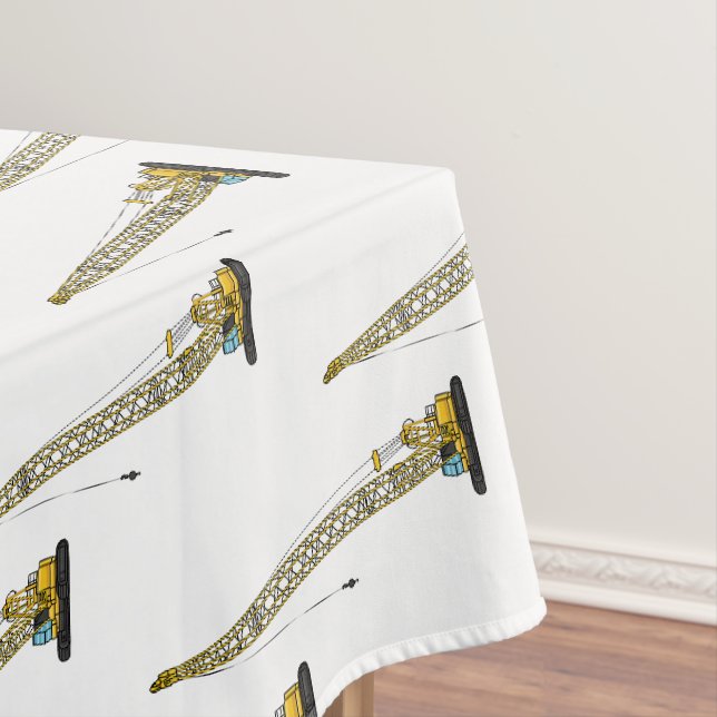 Dragline excavator cartoon illustration tablecloth (In Situ)