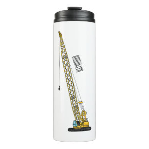 Dragline excavator cartoon illustration thermal tumbler