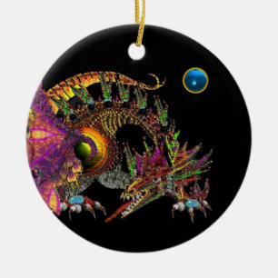 DRAGO  Blue Sapphire Monogram Ceramic Tree Decoration