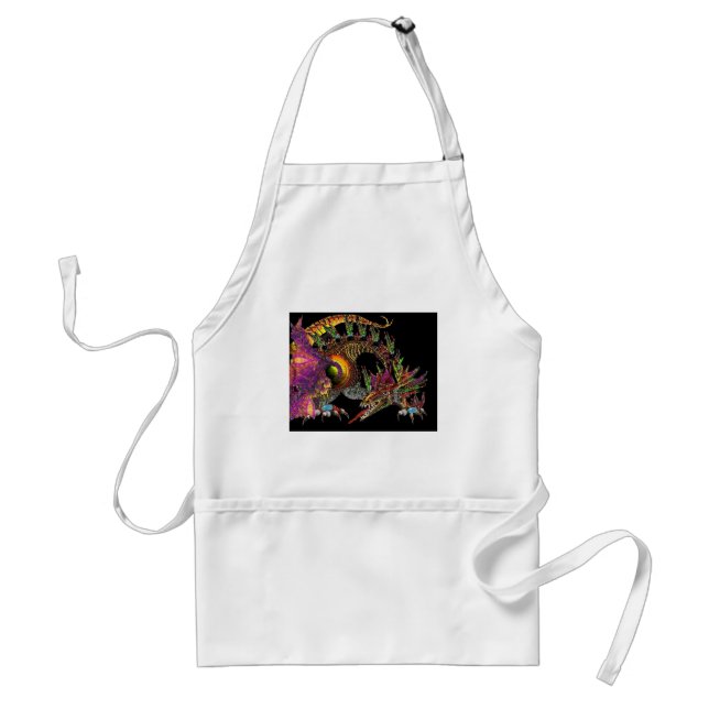 DRAGO / FANTASY GOLD DRAGON IN PURPLE AND BLACK STANDARD APRON (Front)