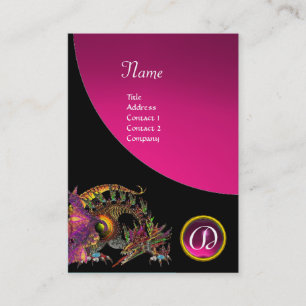 DRAGO GEM STONE MONOGRAM black pink amethyst Business Card