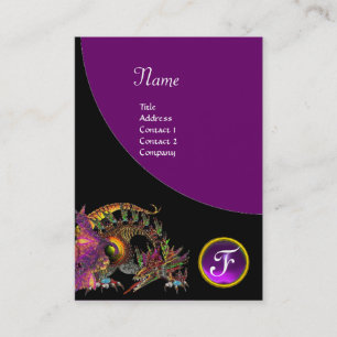 DRAGO GEM STONE MONOGRAM black purple violet Business Card