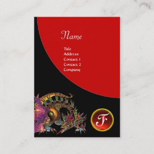 DRAGO GEM STONE MONOGRAM black purple violet ruby Business Card