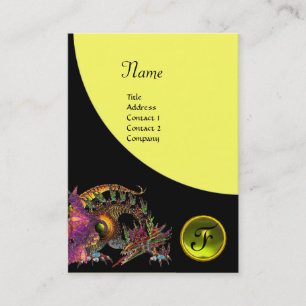 DRAGO GEM STONE MONOGRAM black purple violet topaz Business Card