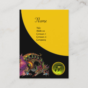 DRAGO GEM STONE MONOGRAM black purple violet topaz Business Card