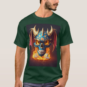 drago mascot skull style design 100% cotton T-Shirt