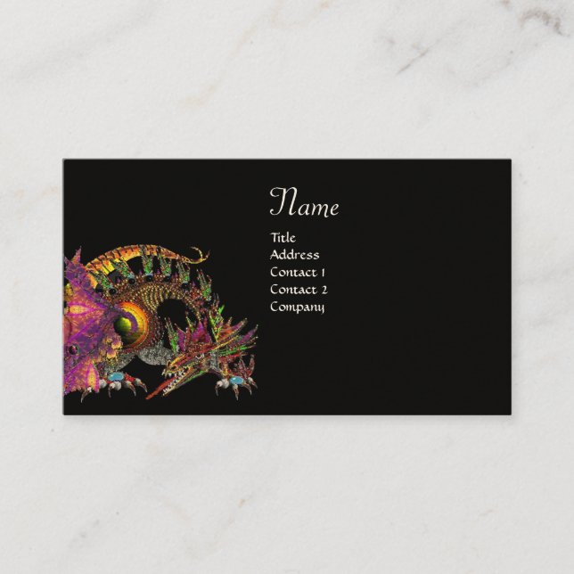 DRAGO Monogram ,black purple Business Card (Front)