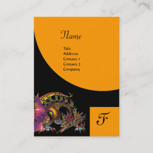 DRAGO, Monogram black purple violet orange yellow Business Card