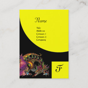 DRAGO, Monogram black purple violet yellow Business Card