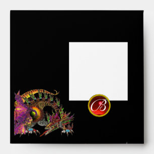 DRAGO MONOGRAM ,black white blue pink violet red Envelopes