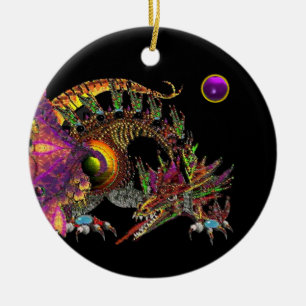 DRAGO Purple Amethyst Monogram Ceramic Tree Decoration