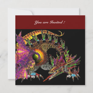 DRAGO violet purple black red Invitation