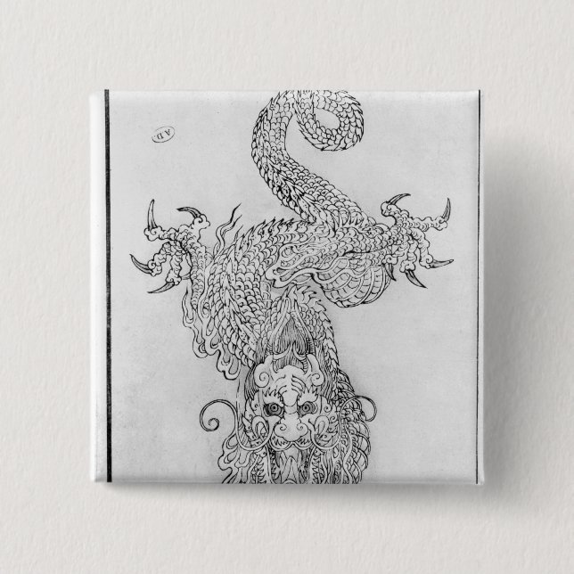 Dragon 15 Cm Square Badge (Front)