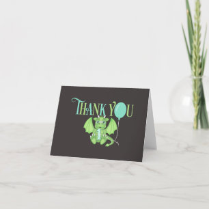 Dragon 1st Birthday Folded Thank You Card