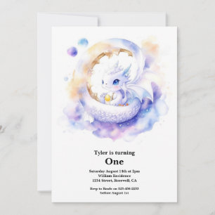 Dragon 1st Birthday Invitation