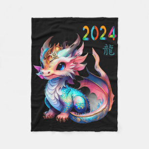 Dragon 2024 Year Of The Dragon Happy Lunar New Yea Fleece Blanket