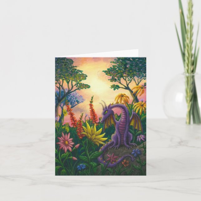 Dragon Among The Flowers notecard (Front)