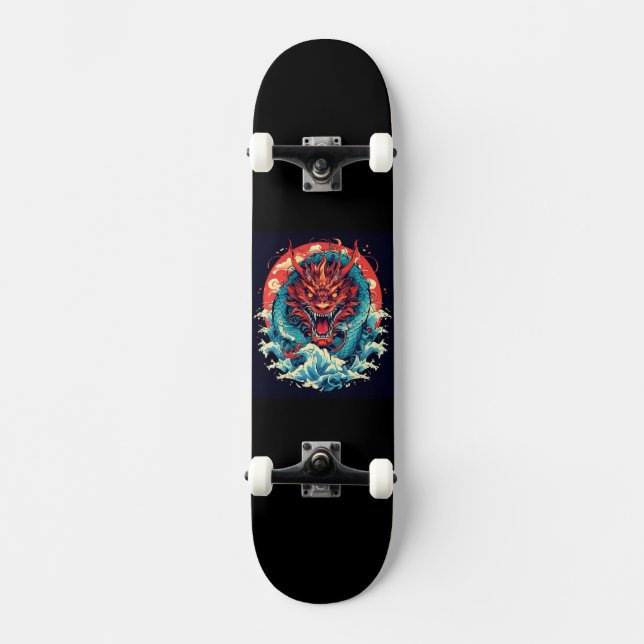 Dragon Among the Waves Skateboard (Front)