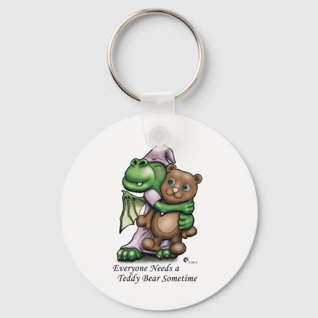 Dragon and Bear Colour Mug Key Ring (Front)