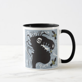 Dragon and bee 15oz. black handle mug