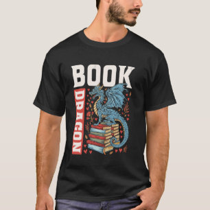 Dragon And Books Bookworm Men Women Reading Fantas T-Shirt