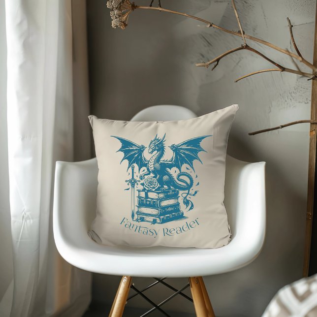 Dragon and Books Fantasy Reader Cushion (Creator Uploaded)