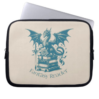 Dragon and Books Fantasy Reader Laptop Sleeve
