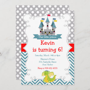 Dragon and Castle Birthday Party Invitation