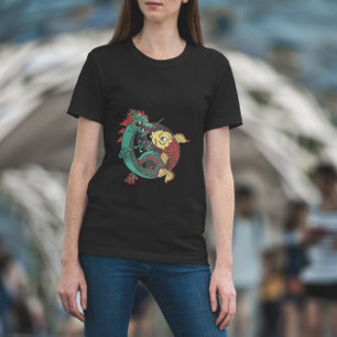 Dragon And Fish Ying Yang   T-Shirt