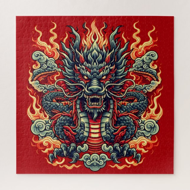 Dragon and Flames Jigsaw Puzzle (Vertical)