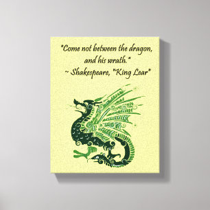 Dragon and His Wrath Shakespeare King Lear Cartoon Canvas Print